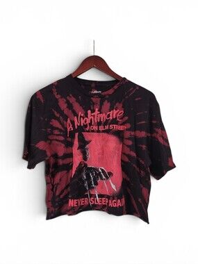 Nightmare on Elm Street Freddy Krueger Tie-Dye Cropped Graphic Tee Medium NWOT